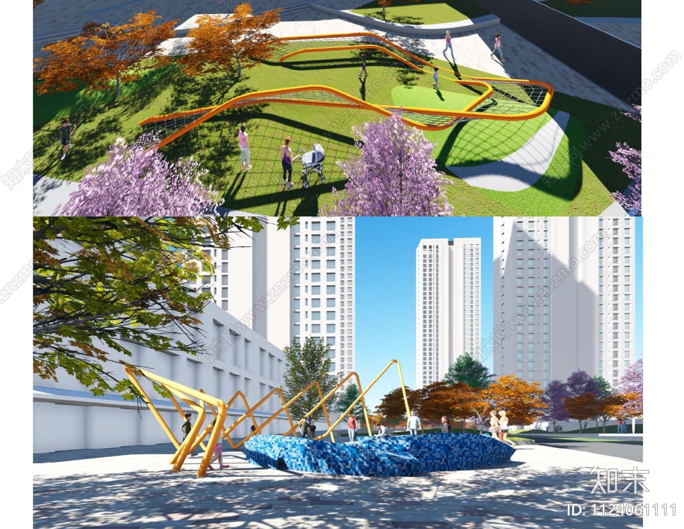 城市道路口袋公园景观设设计cad施工图下载【ID:1124061111】