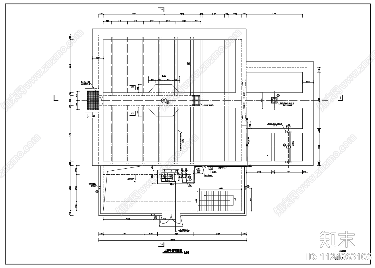 2万5千吨天高效混凝沉淀池工艺图平面剖面cad施工图下载【ID:1124063106】