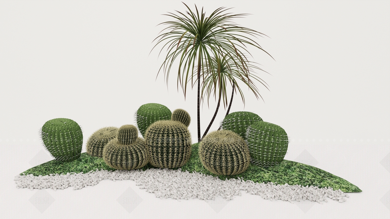 仙人球组合SU模型下载【ID:1124063257】