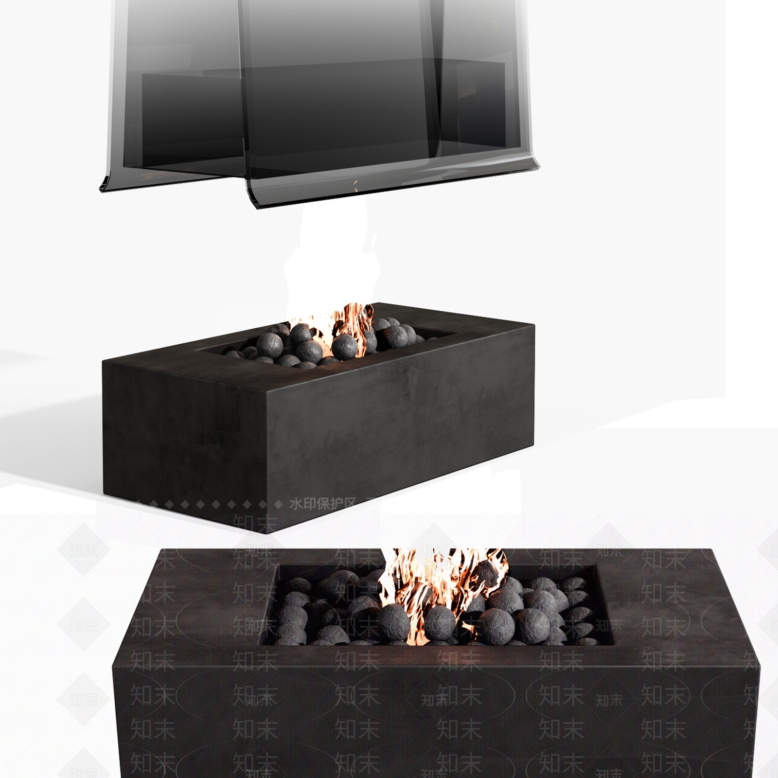 现代壁炉3D模型下载【ID:1124063478】