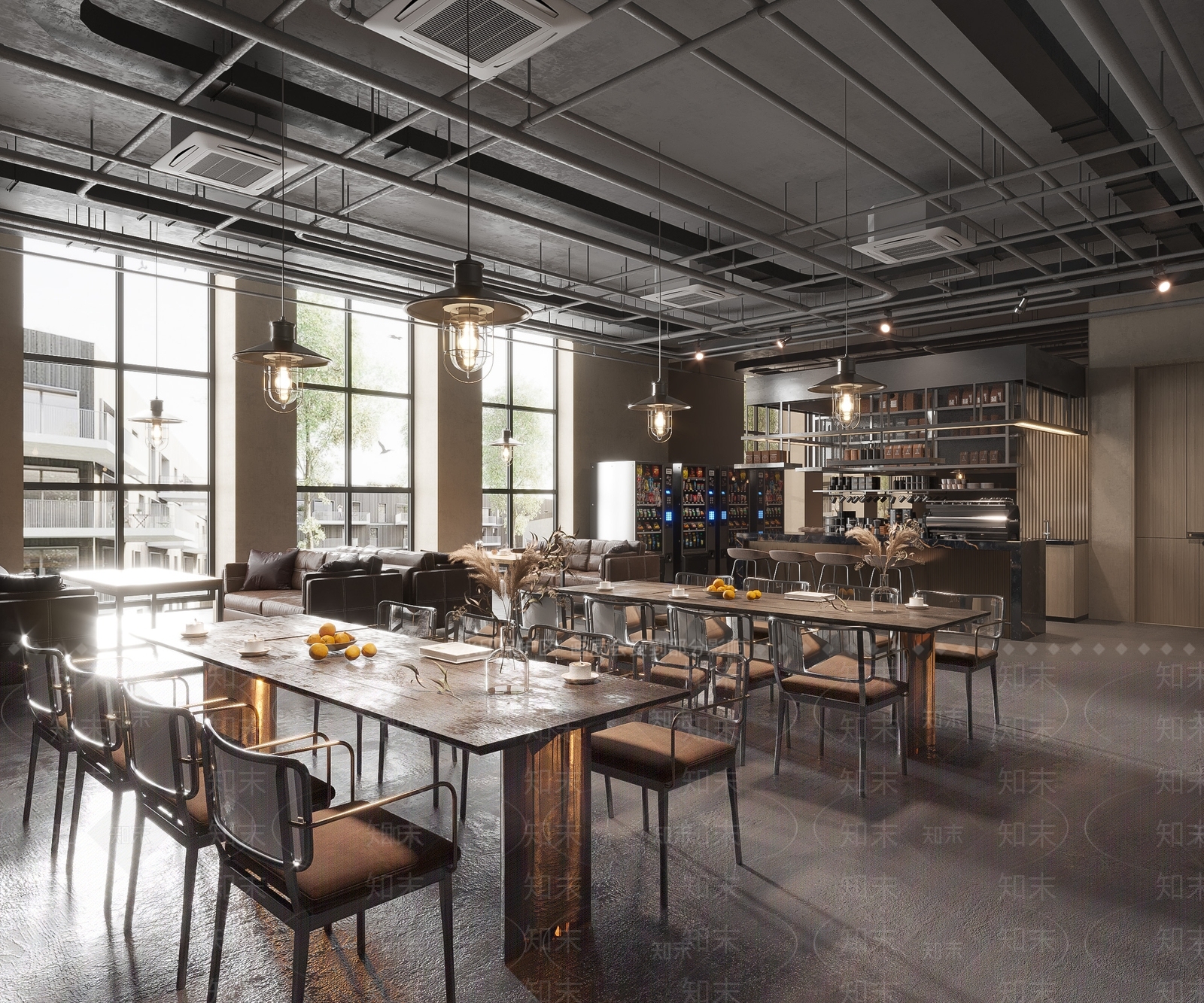 现代咖啡馆SU模型下载【ID:1124068594】