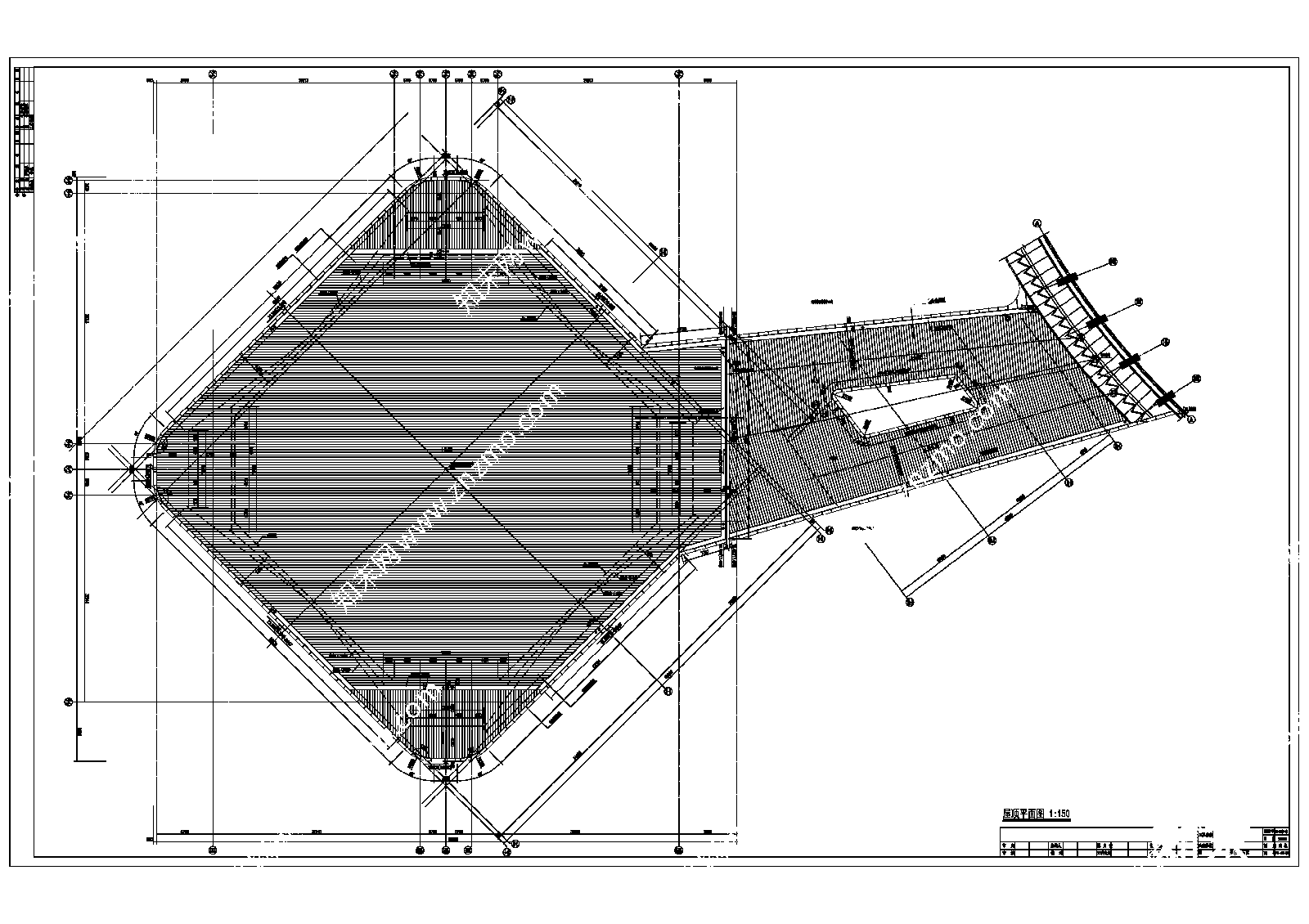 四层框架结构体育馆建筑竣工图cad施工图下载【ID:1124068889】
