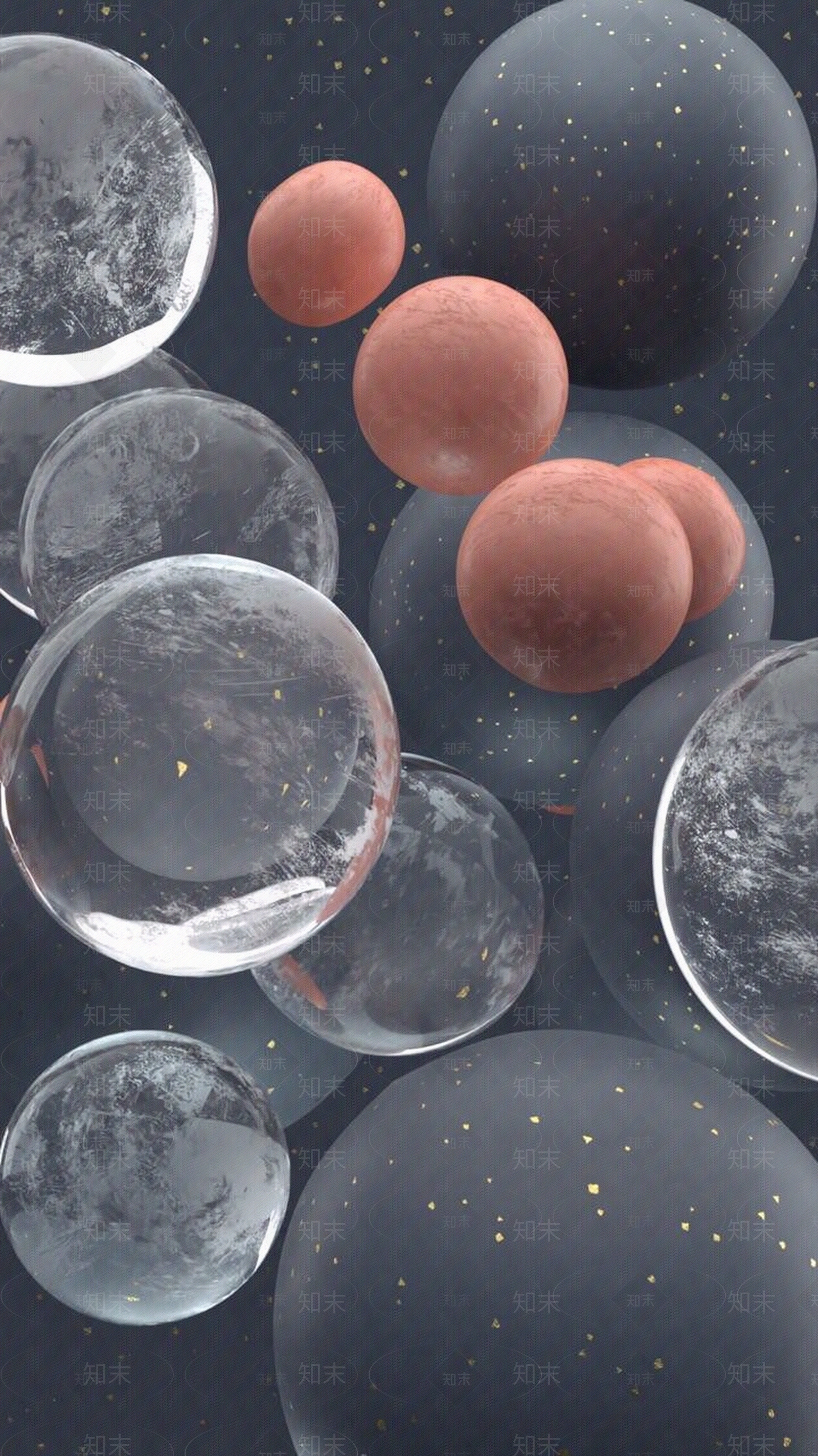 现代灰色抽象球体装饰画贴图下载【ID:1124071836】