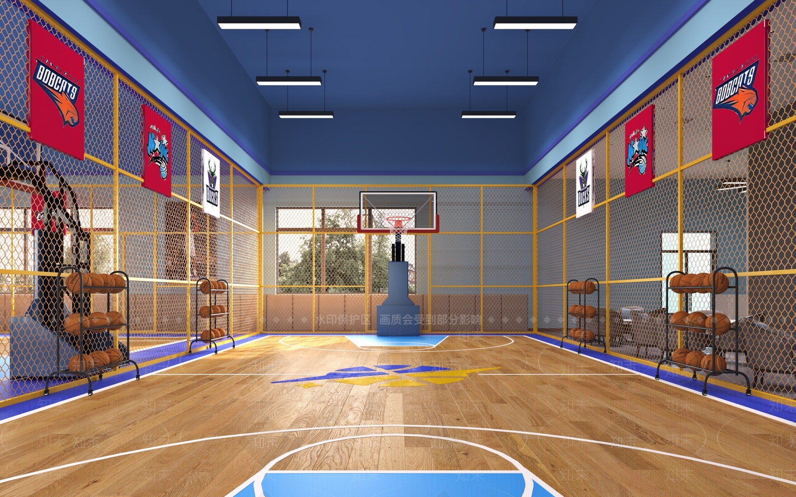 现代少儿篮球场3D模型下载【ID:1124072072】