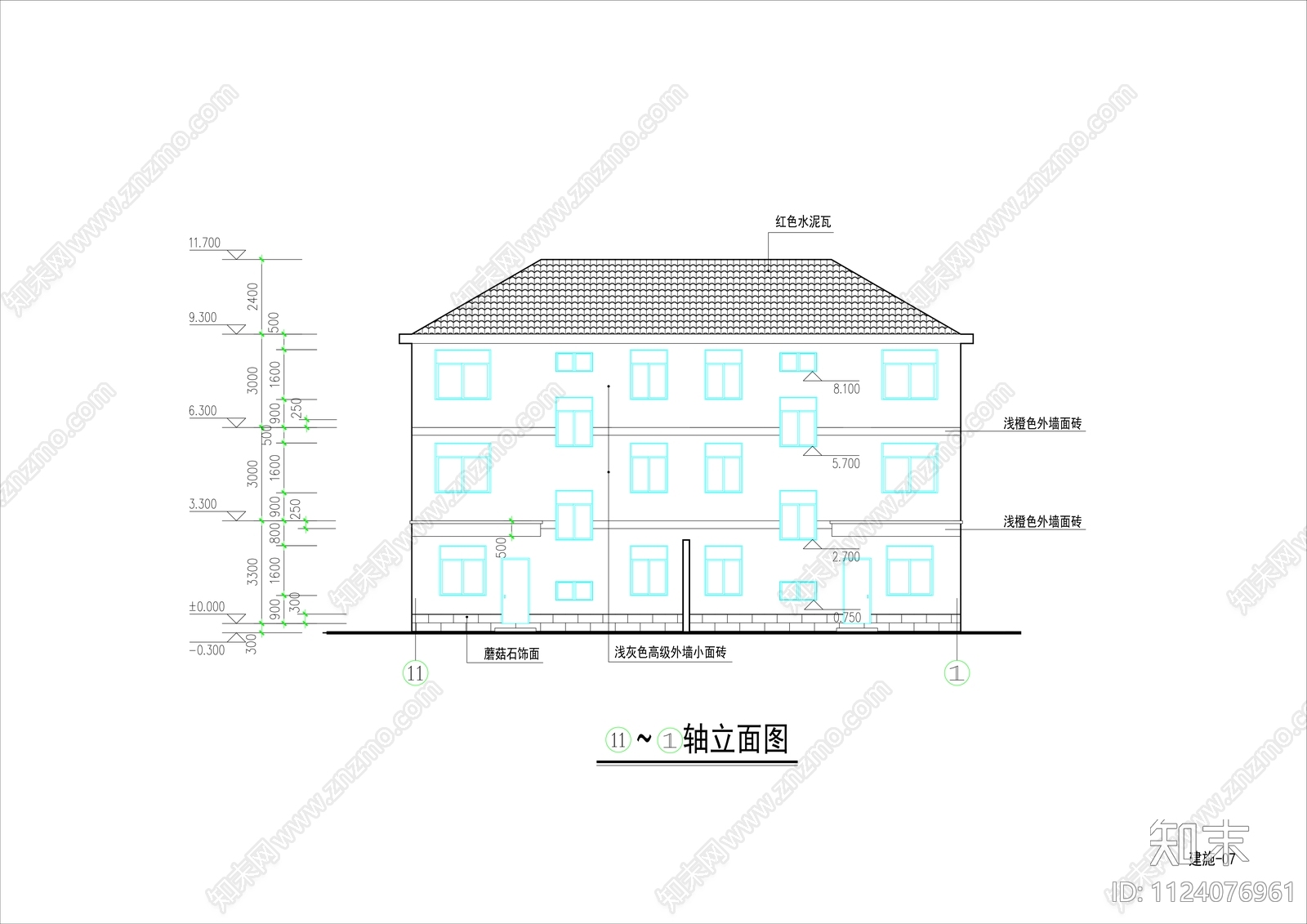 中式新农村民居住宅楼cad施工图下载【ID:1124076961】