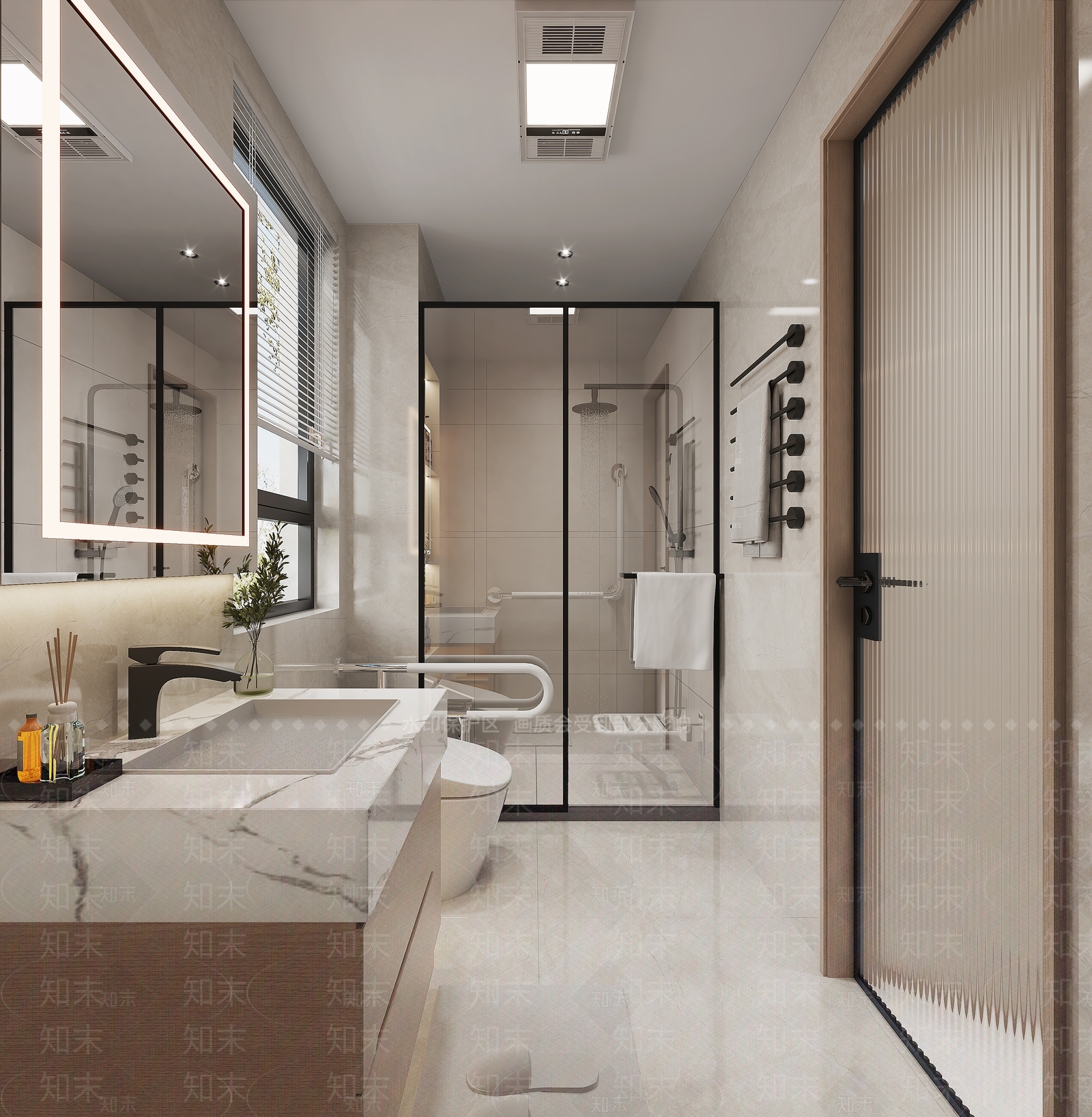 现代无障碍卫生间3D模型下载【ID:1124084369】