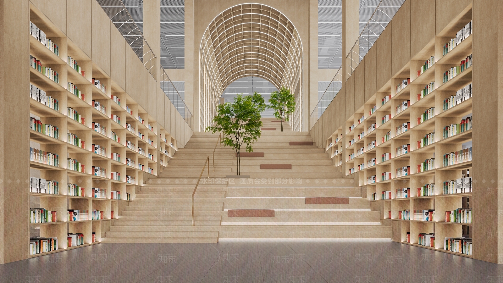 现代图书馆3D模型下载【ID:1124087852】