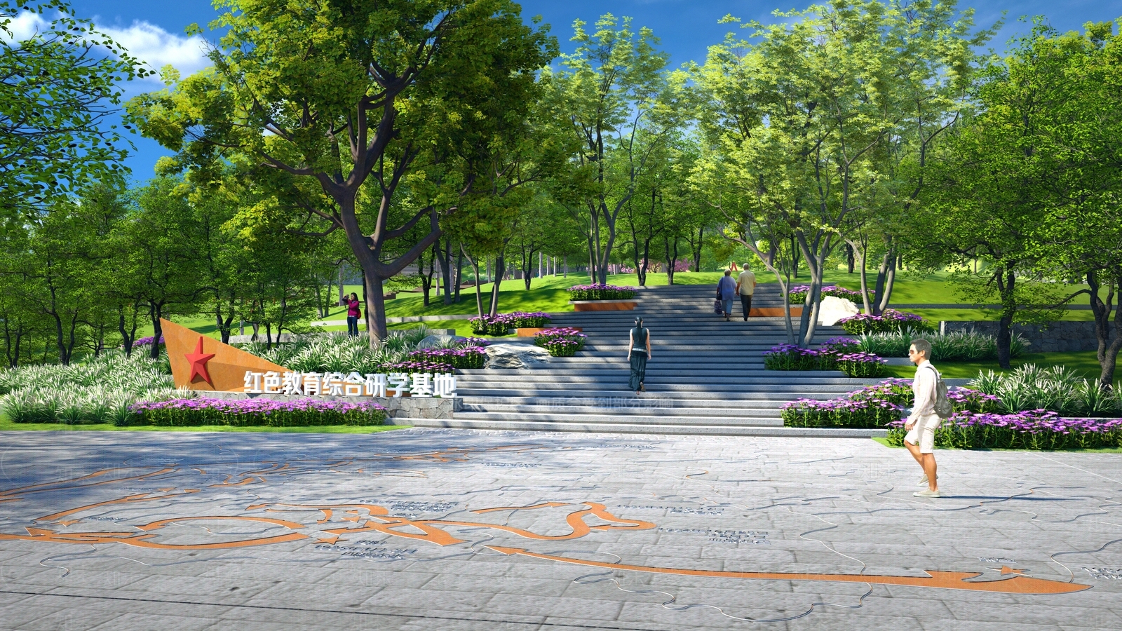 现代公园景观SU模型下载【ID:1124093329】