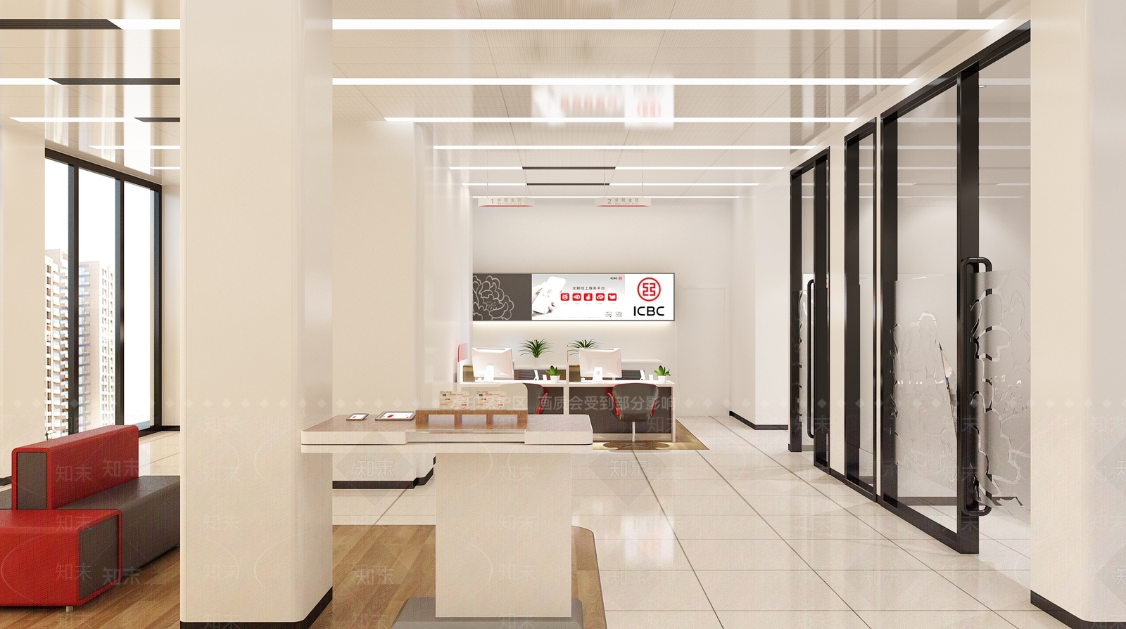 现代工商银行3D模型下载【ID:1124100886】