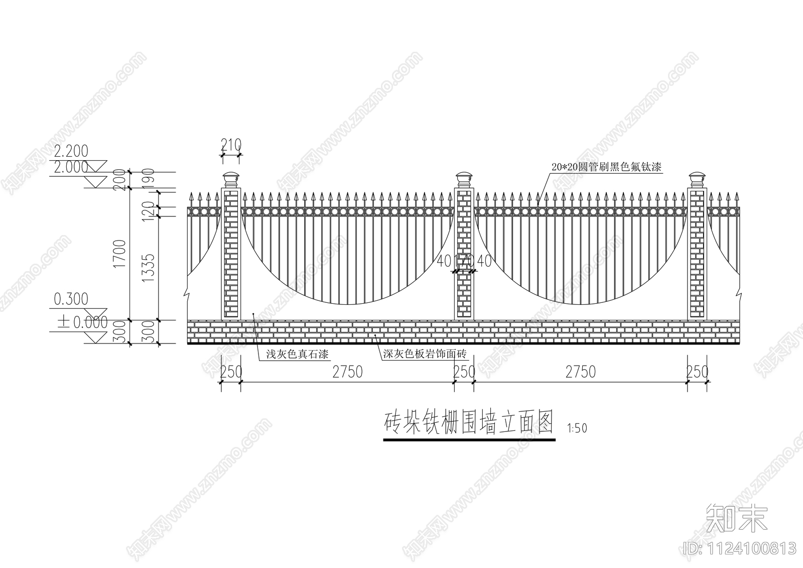 铁格栅施工详图cad施工图下载【ID:1124100813】