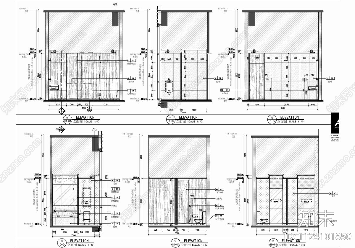 1500㎡游泳池健身SPA康体中心cad施工图下载【ID:1124101850】