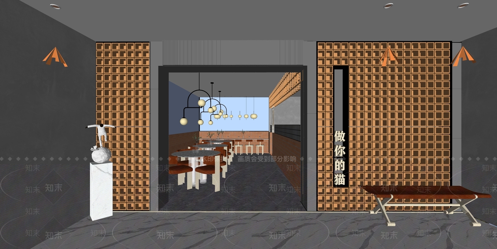 现代快餐店SU模型下载【ID:1124107695】