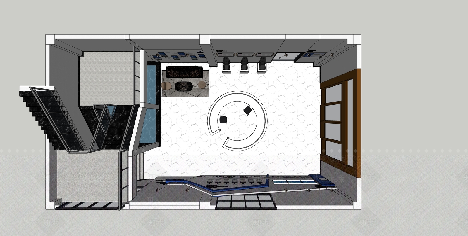 现代商业展厅SU模型下载【ID:1124108695】