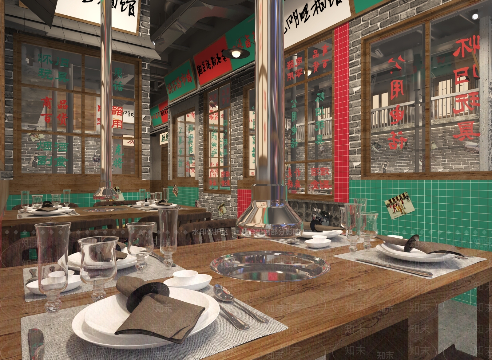 工业风烤肉店3D模型下载【ID:1124111108】