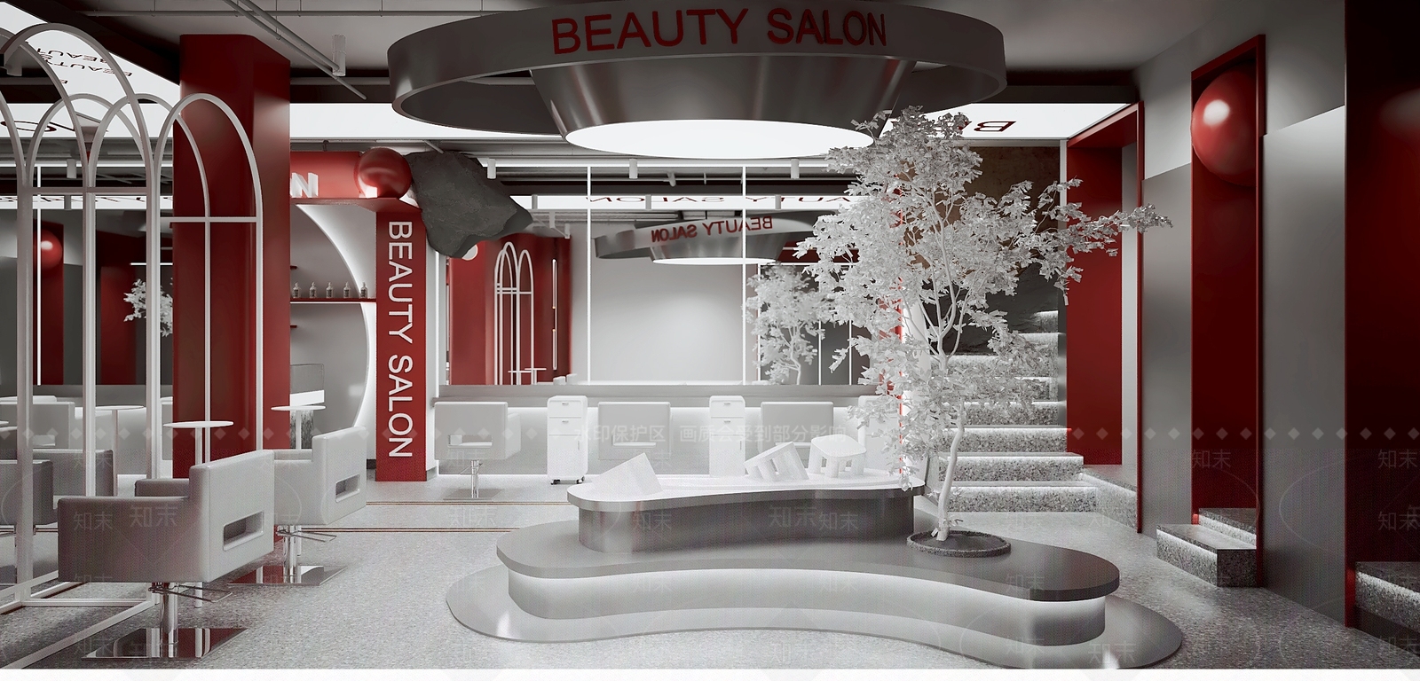 现代美发店3D模型下载【ID:1124111722】