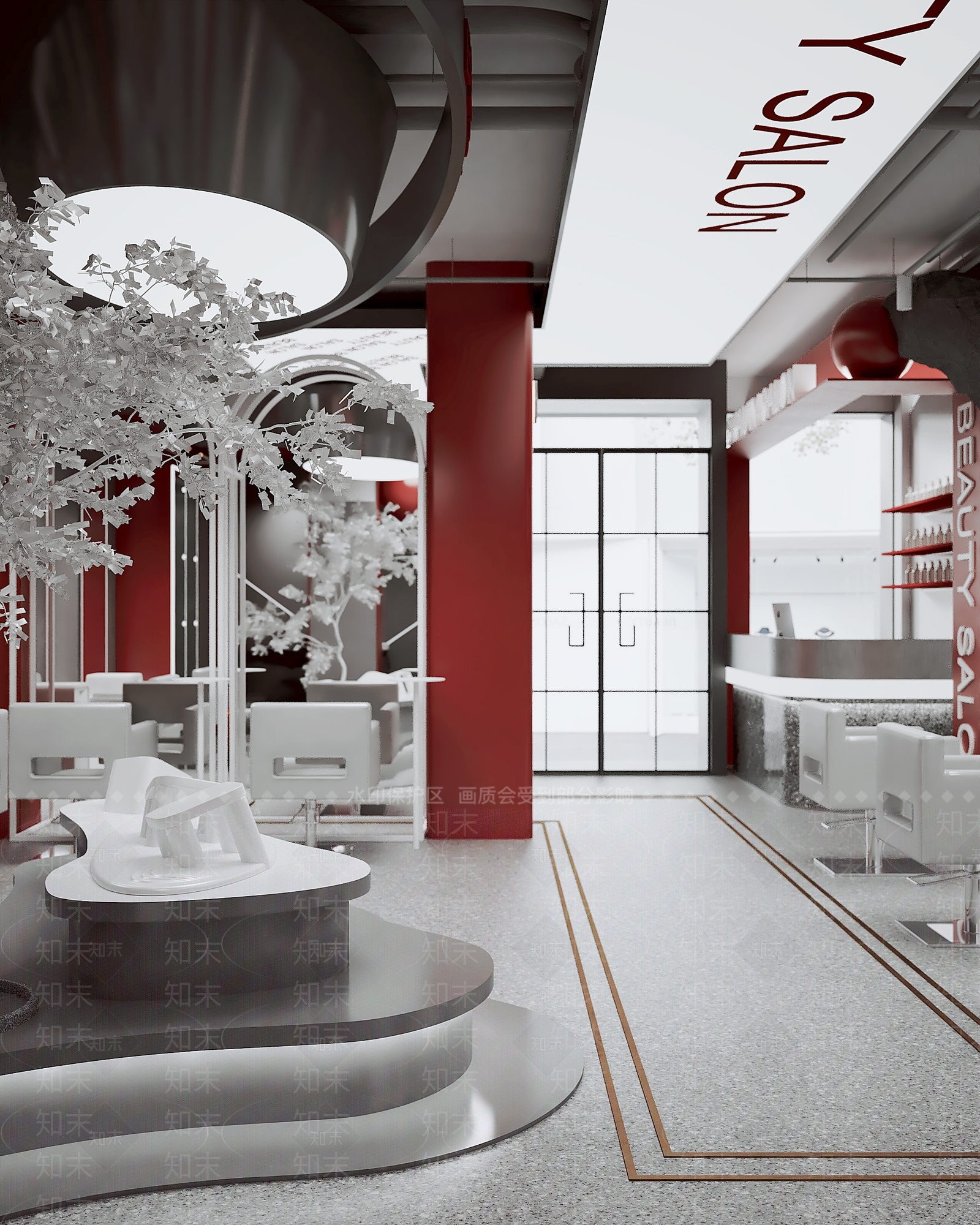 现代美发店3D模型下载【ID:1124111722】