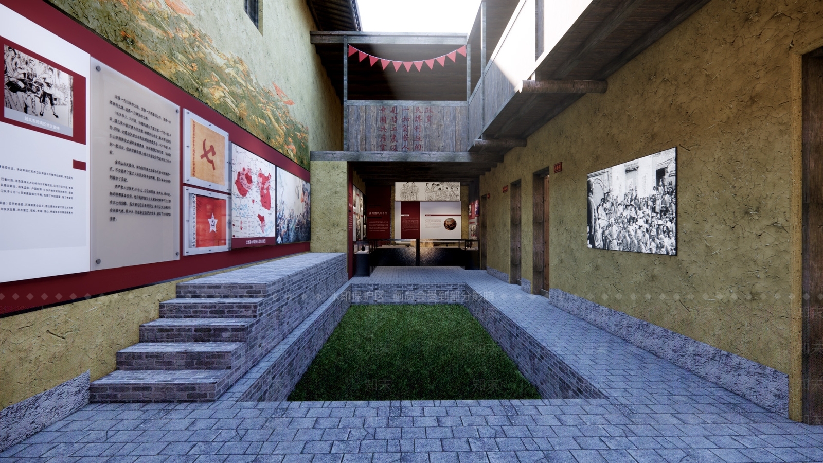 中式红军纪念展厅SU模型下载【ID:1124124489】