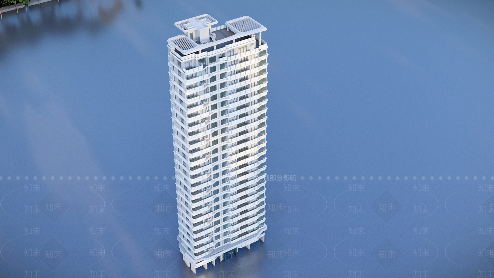 现代高层住宅建筑SU模型下载【ID:1124117185】