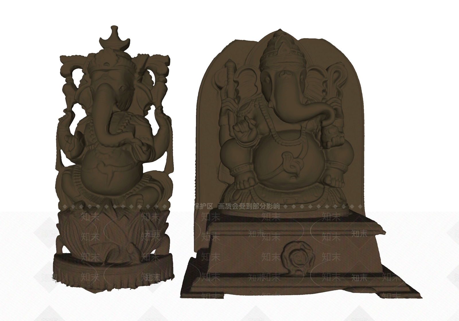 东南亚象头神雕塑摆件SU模型下载【ID:1124119527】