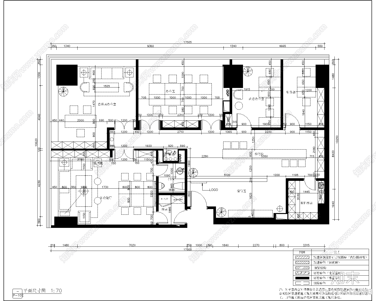 某投资办公室装cad施工图下载【ID:1124124083】