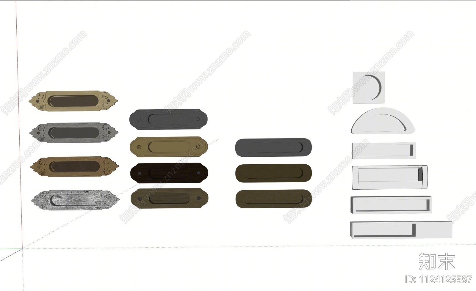 现代五金拉手SU模型下载【ID:1124125587】
