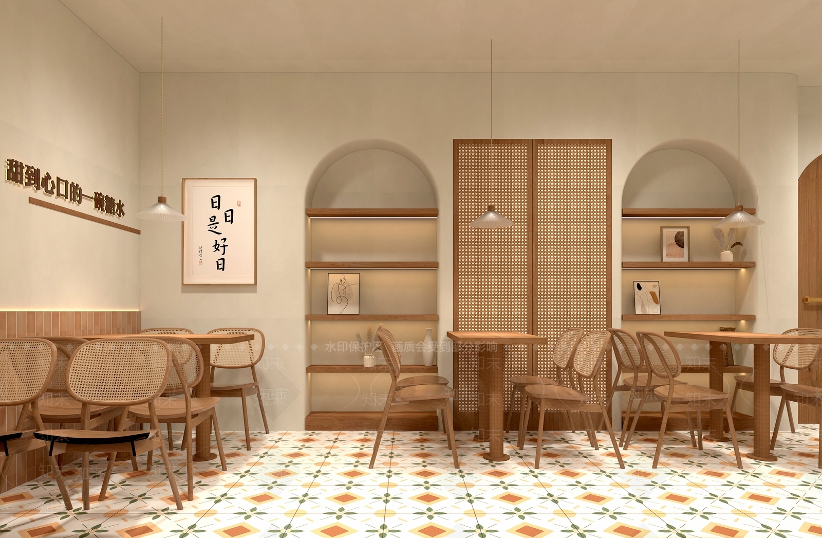 侘寂茶餐厅3D模型下载【ID:1221510174】