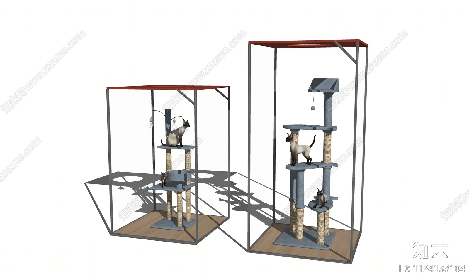 猫爬架SU模型下载【ID:1124133104】