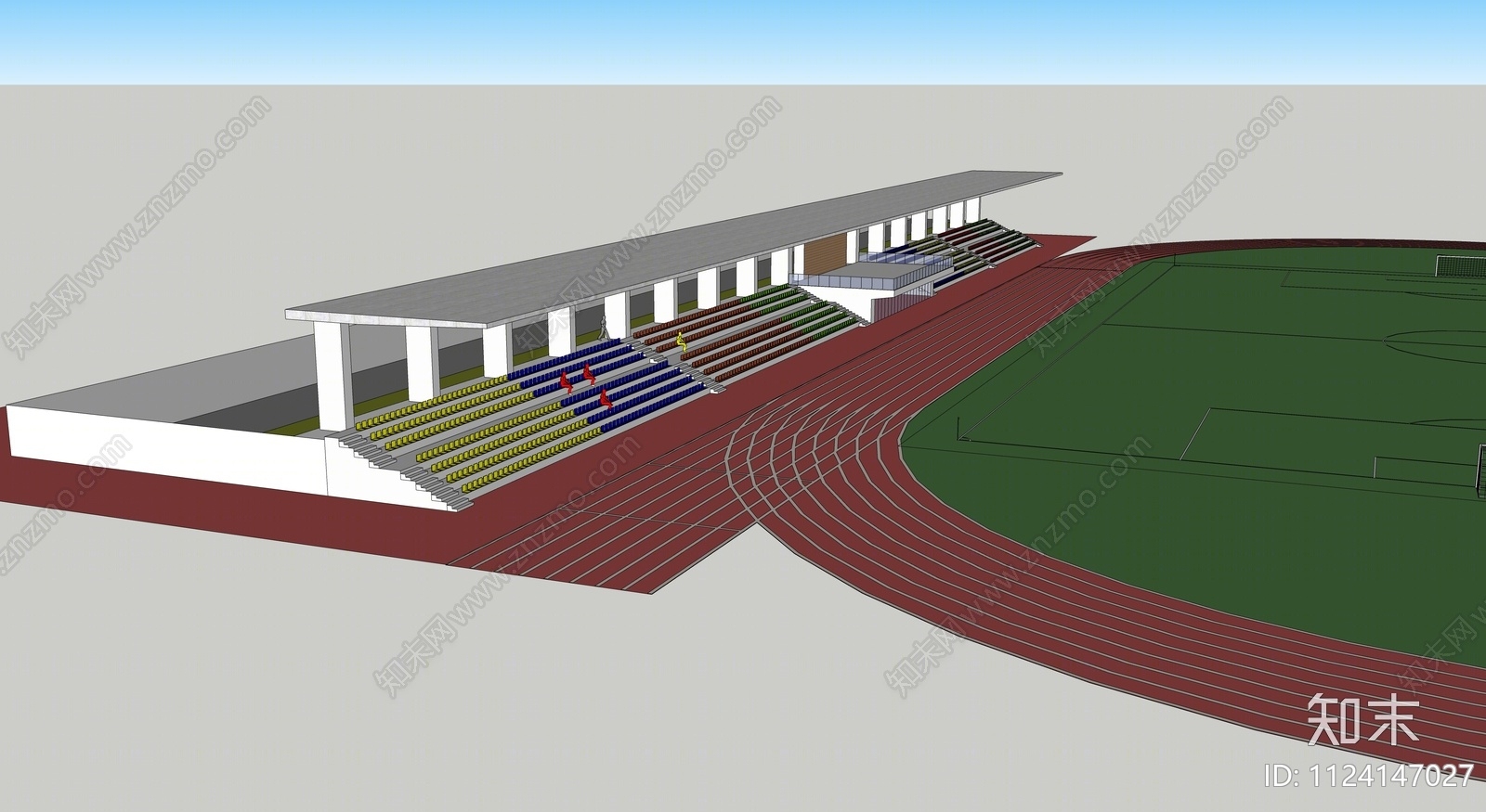 现代足球场看台SU模型下载【ID:1124147027】