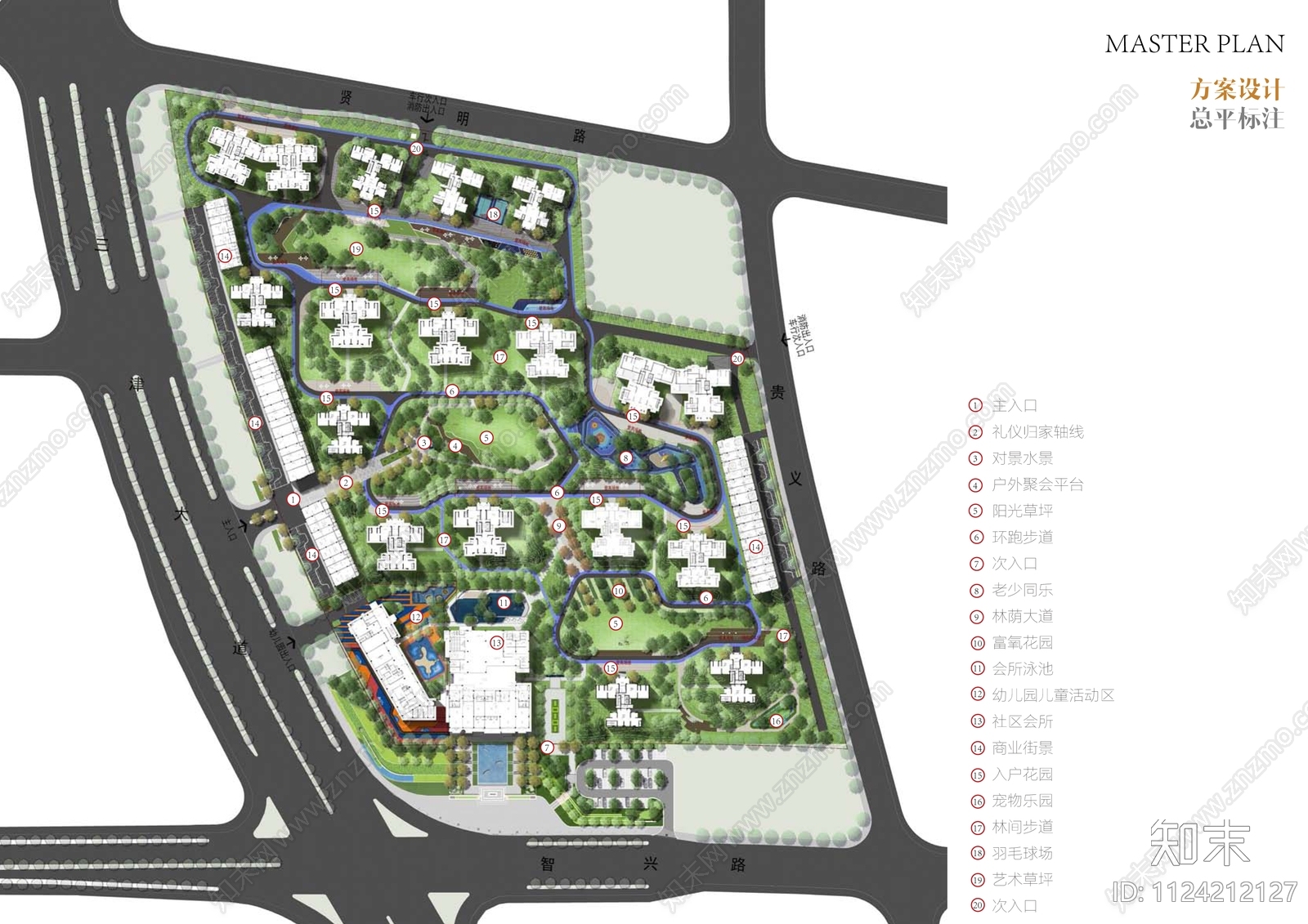 现代简约高层大区住宅景观cad施工图下载【ID:1124212127】