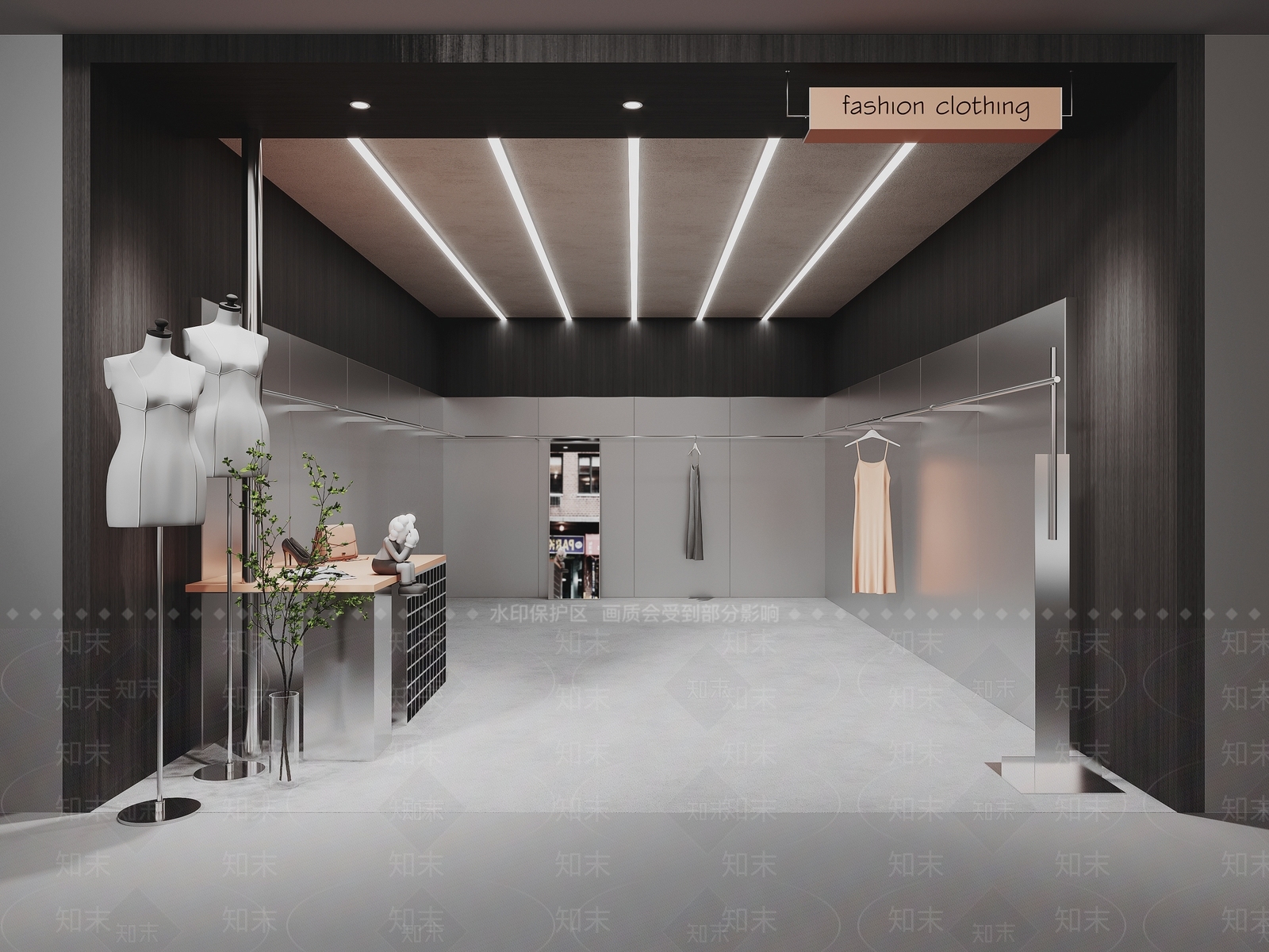 现代服装店SU模型下载【ID:1124157609】