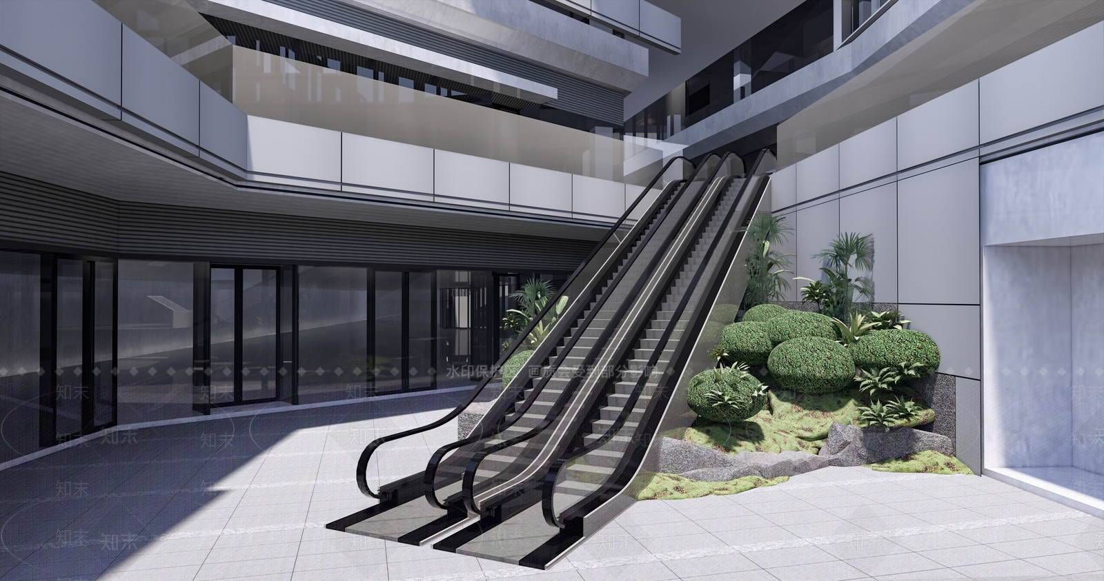 现代电动扶梯SU模型下载【ID:1124158673】