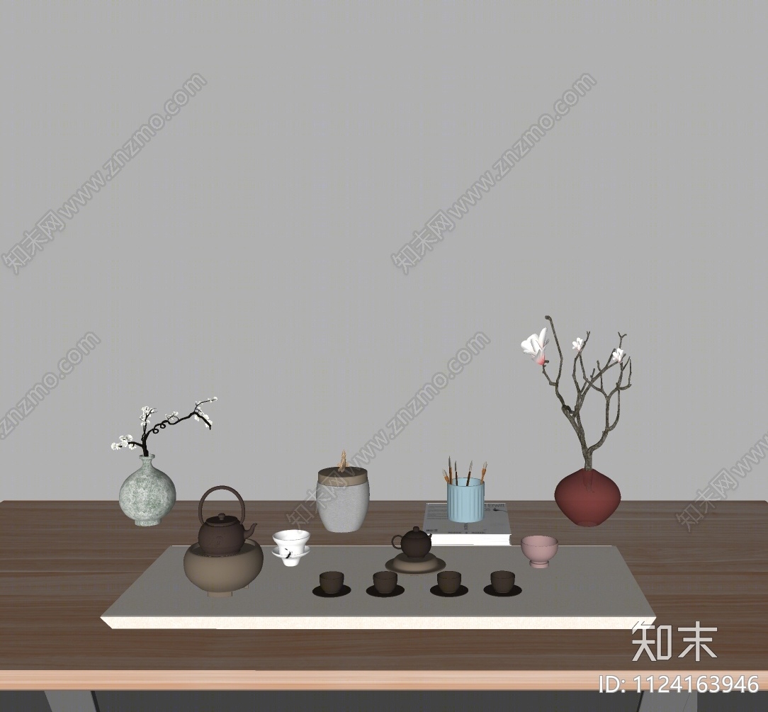 茶具SU模型下载【ID:1124163946】