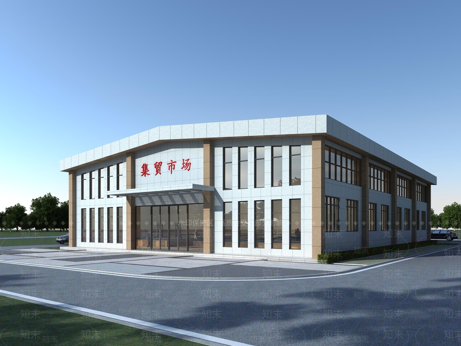 现代农贸市场3D模型下载【ID:1124167376】