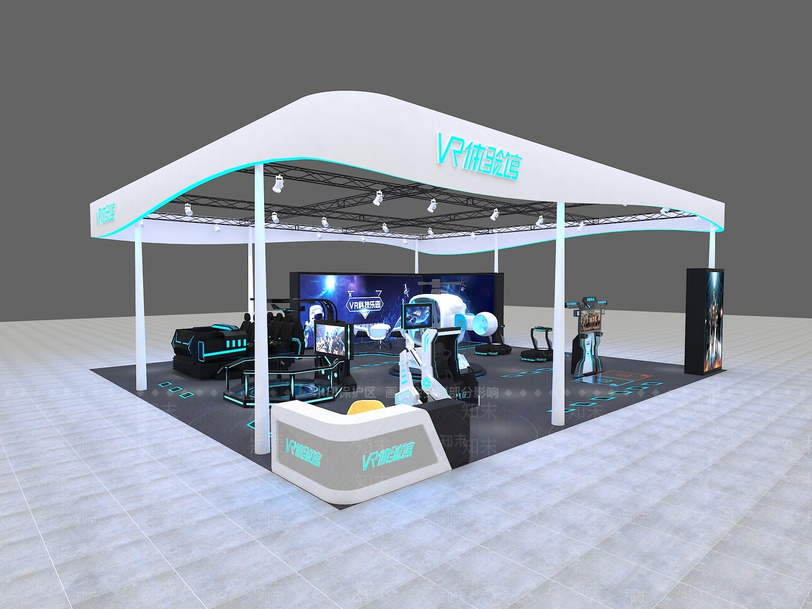 现代VR展厅3D模型下载【ID:1124167423】