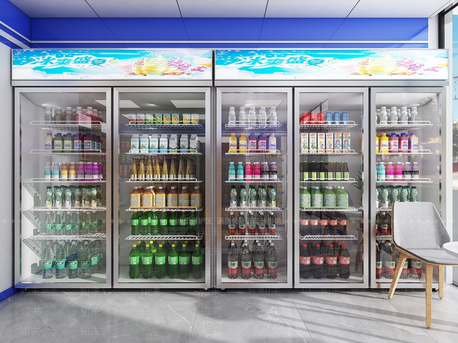 现代便利店3D模型下载【ID:1124177988】
