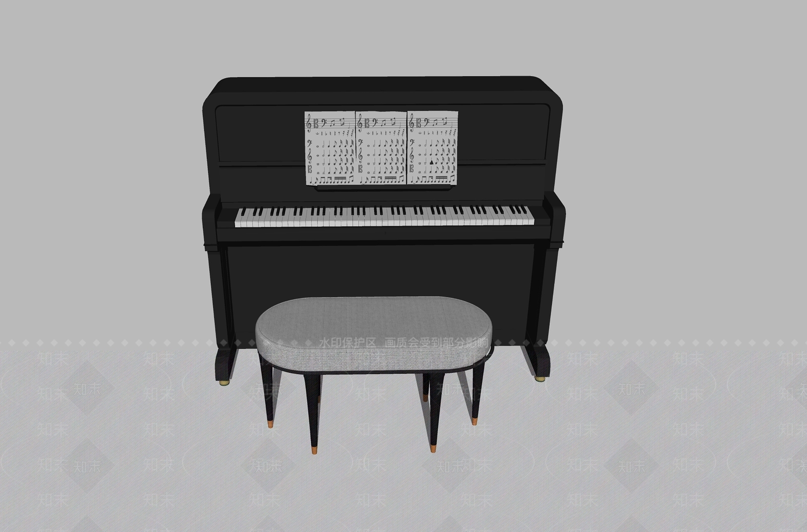钢琴SU模型下载【ID:1124194223】