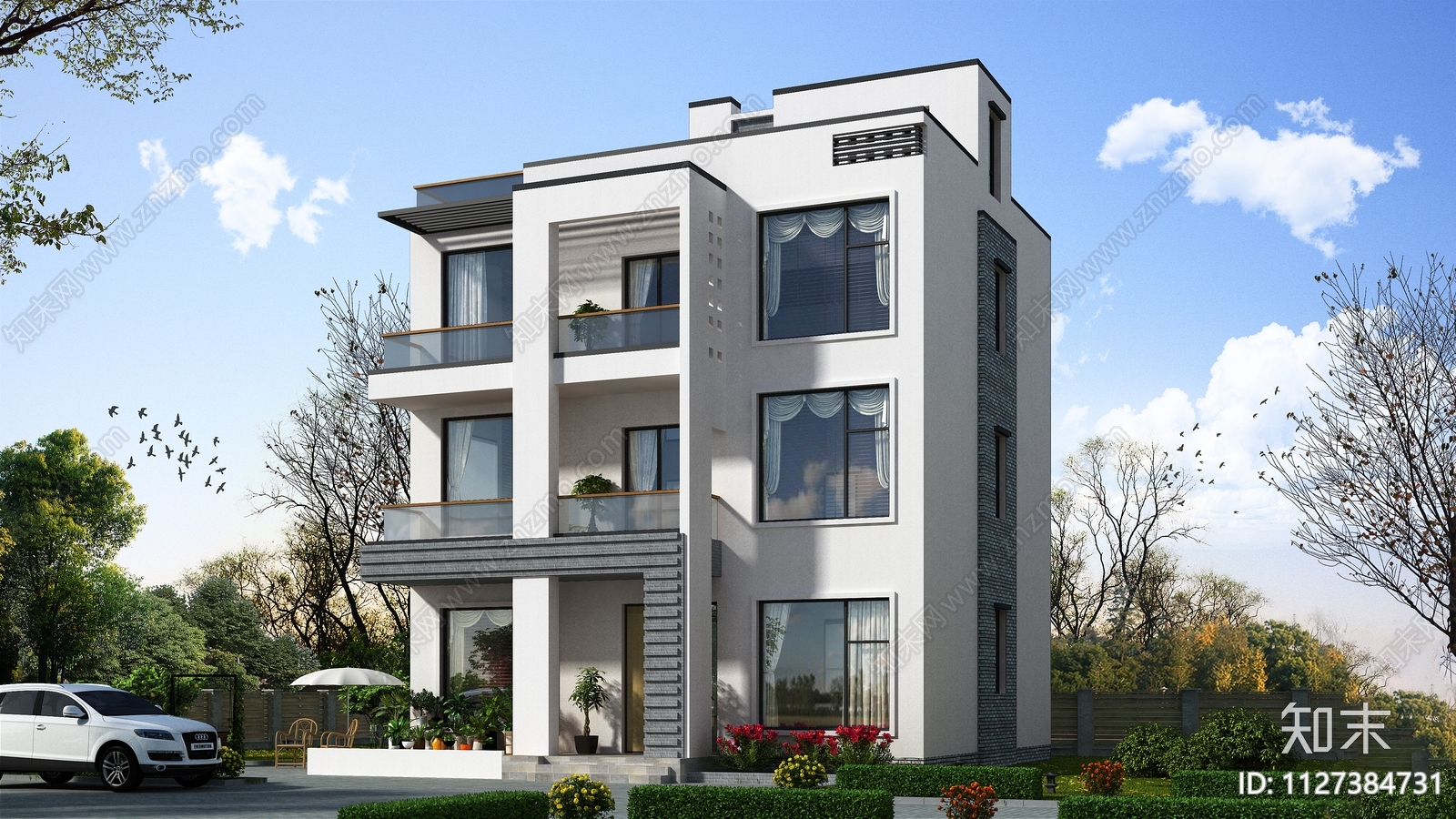 三层半平顶自建房施工图下载【ID:1127384731】