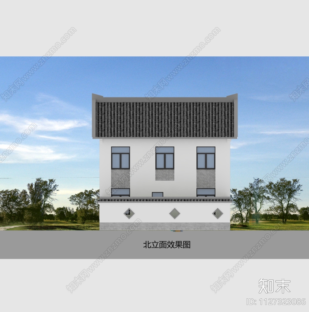 二层自建房别墅设计建筑cad施工图下载【ID:1127323086】