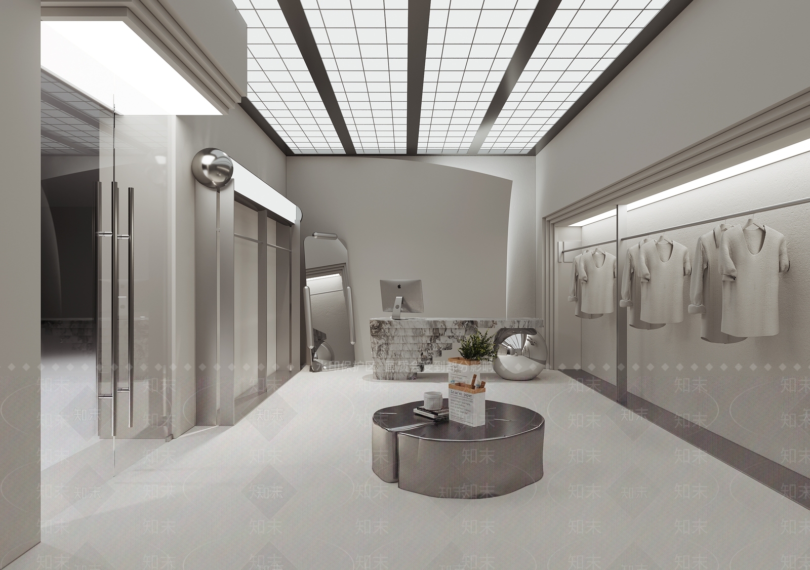 现代女装服装店SU模型下载【ID:1124206961】