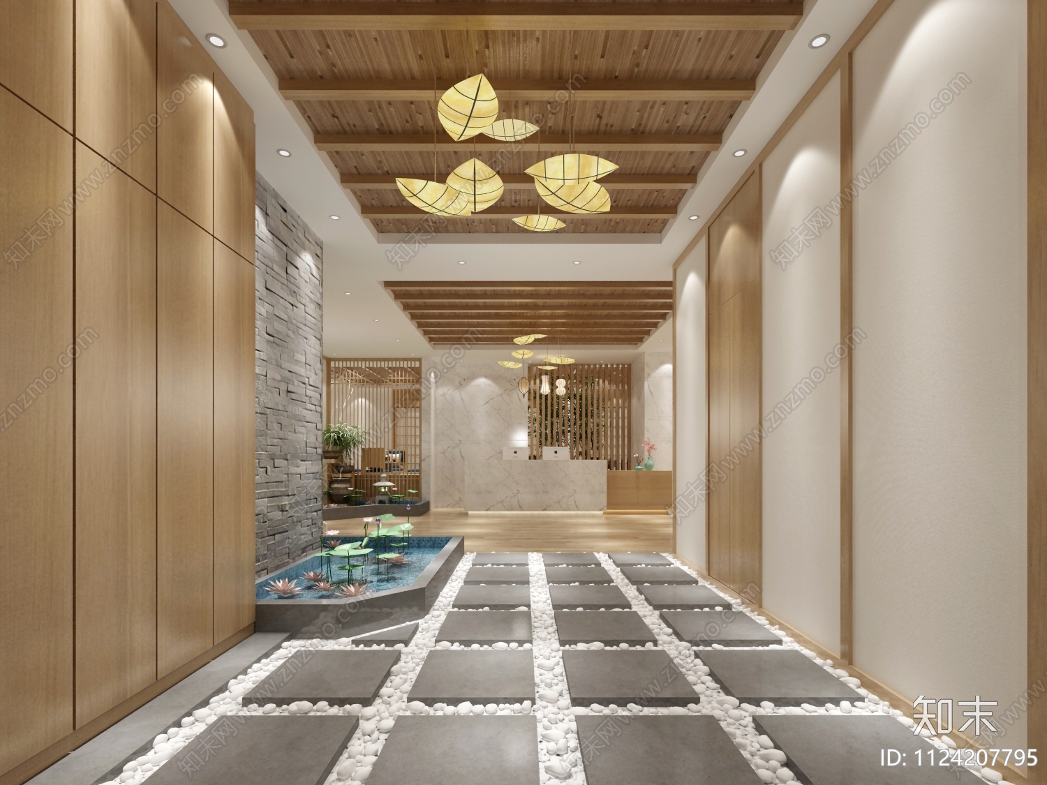 新中式SPA桑拿会所cad施工图下载【ID:1124207795】
