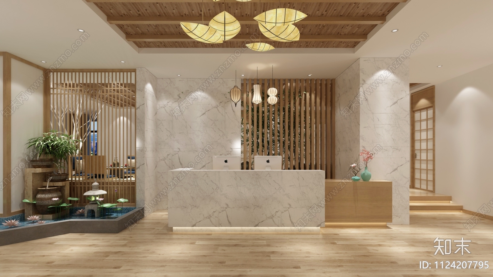 新中式SPA桑拿会所cad施工图下载【ID:1124207795】