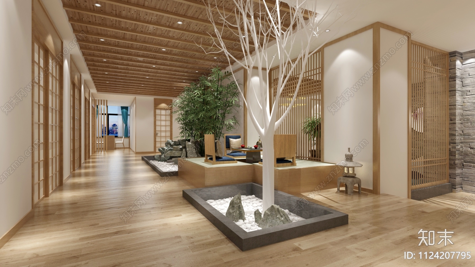 新中式SPA桑拿会所cad施工图下载【ID:1124207795】
