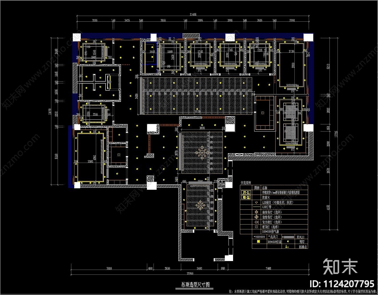 新中式SPA桑拿会所cad施工图下载【ID:1124207795】