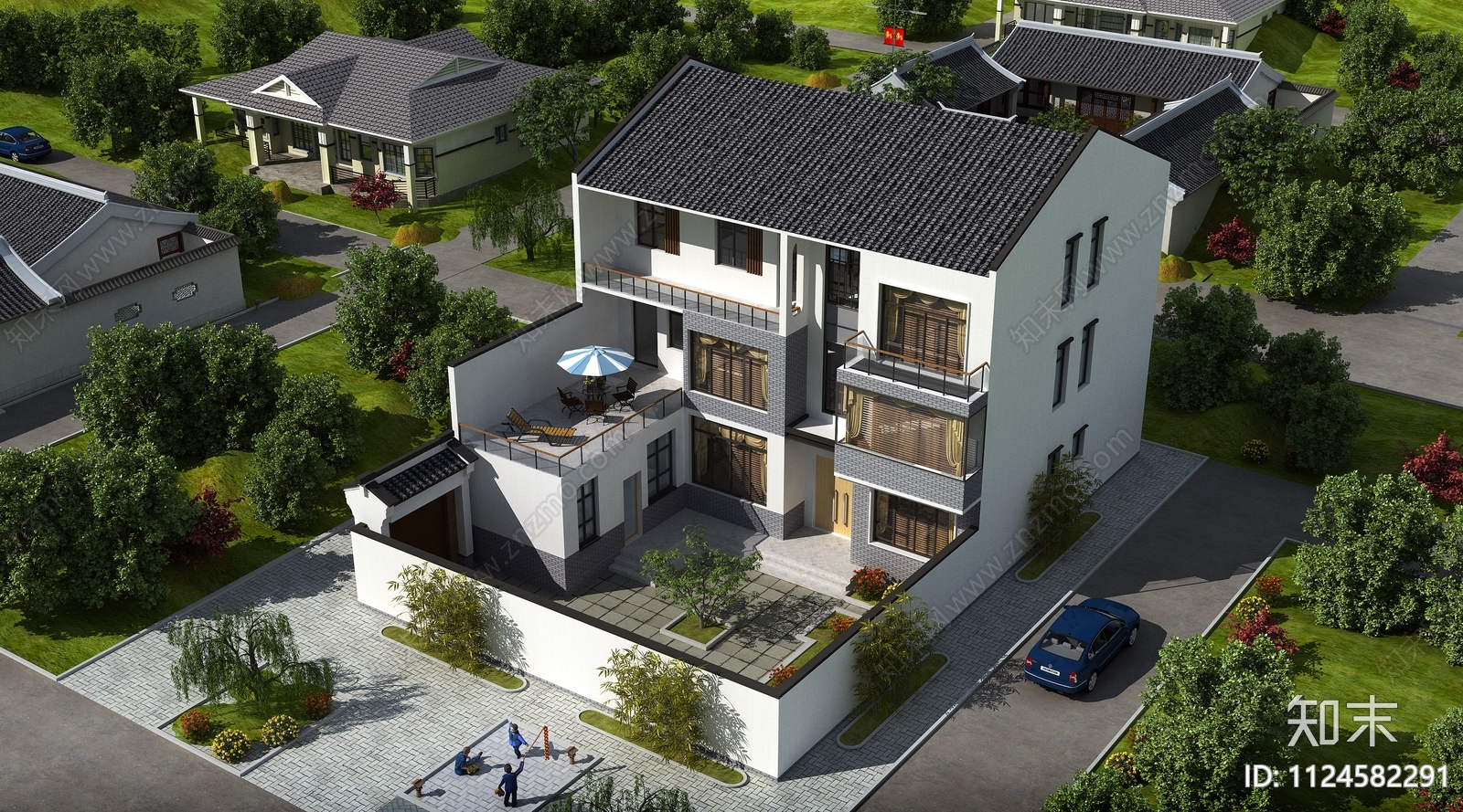 新中式自建房施工图下载【ID:1124582291】