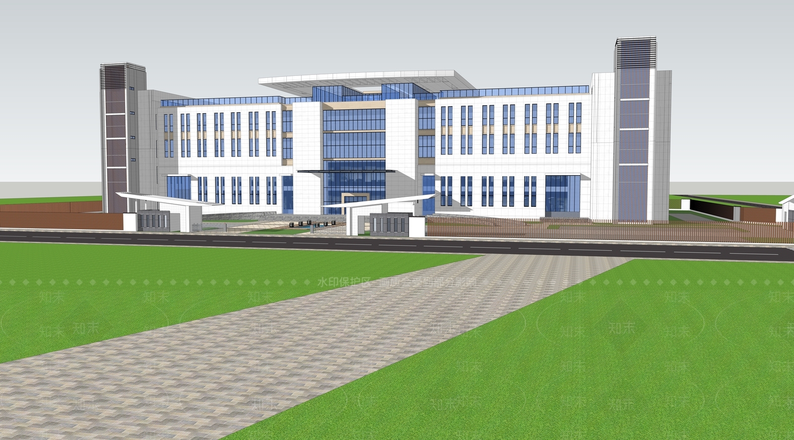 现代医疗建筑SU模型下载【ID:1124208674】