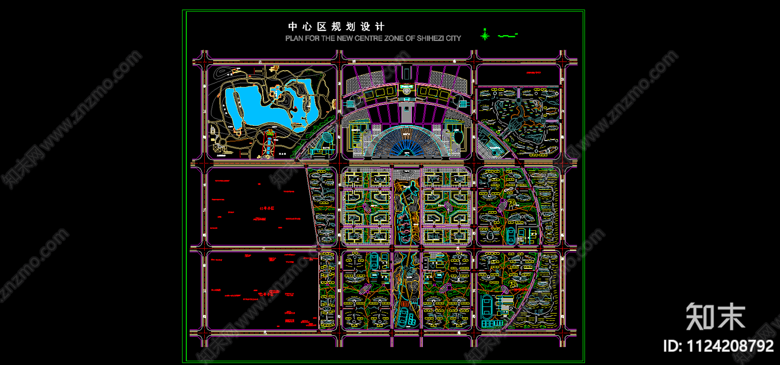 城市中心区规划cad图施工图下载【ID:1124208792】