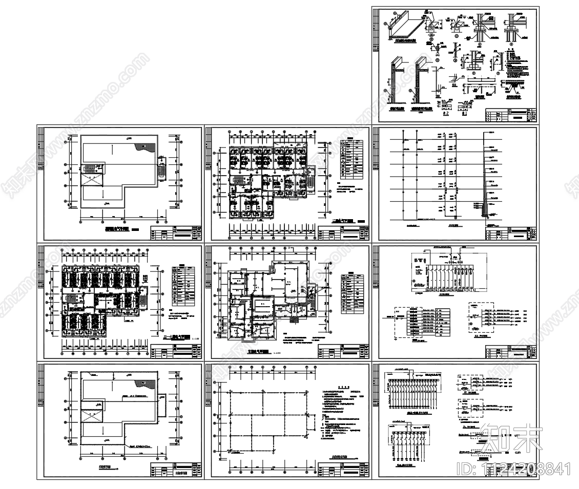 宿舍C栋电气防雷基础接地平面图施工图下载【ID:1124208841】