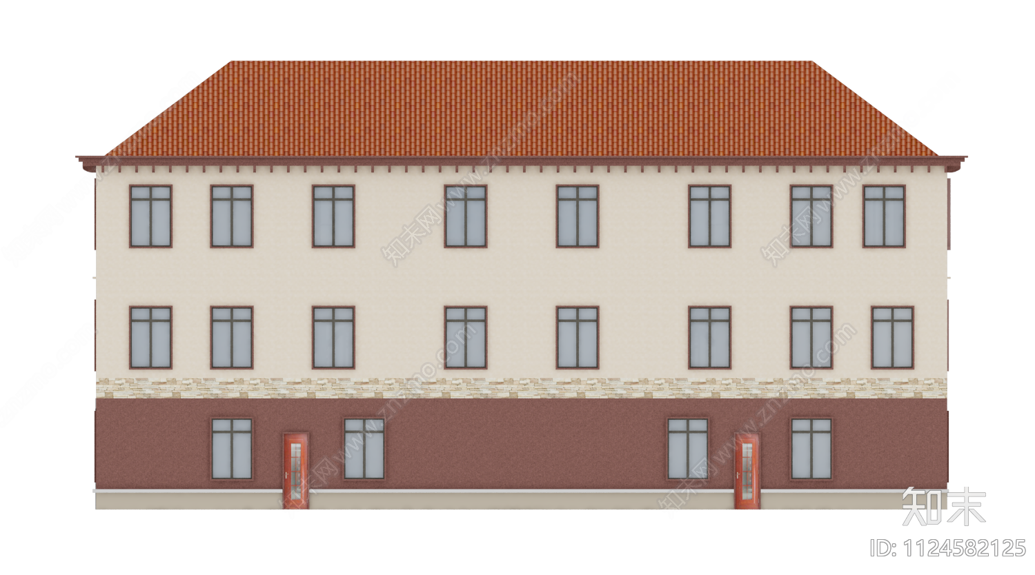 欧式二层双拼自建房cad施工图下载【ID:1124582125】