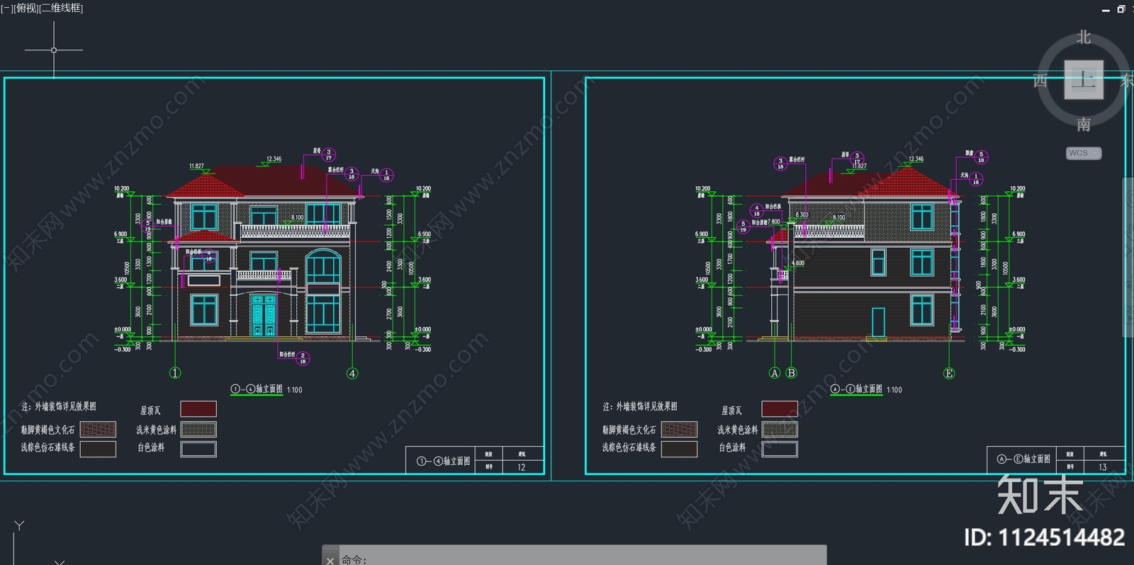 欧式三层自建房别墅设计建筑cad施工图下载【ID:1124514482】