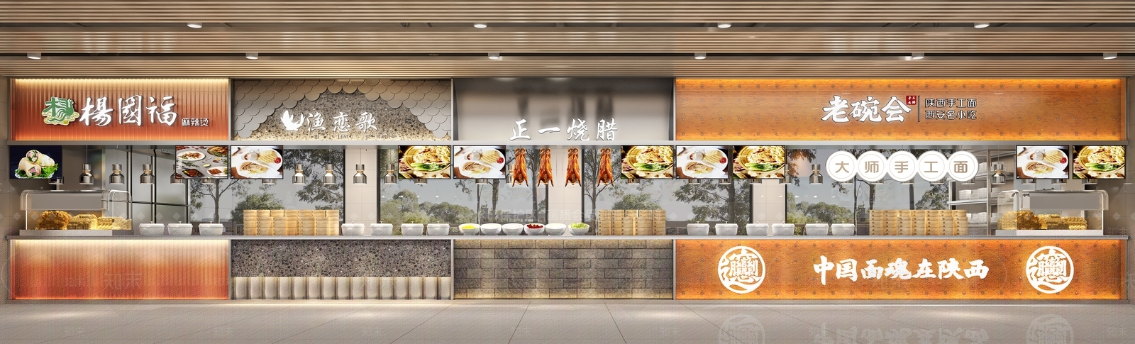 现代企业食堂3D模型下载【ID:1124212853】